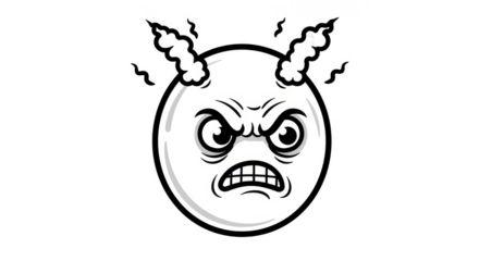 Angry White Monster Cartoon Face Transparent Background Character Icon