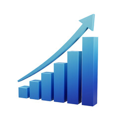 Blue 3d Chart Shows Business Growth Finance Report Graph Background