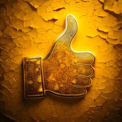 3d render of a golden symbol on grunge background