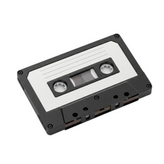 Obraz premium Audio Cassette Tape Retro Music on Transparent Background