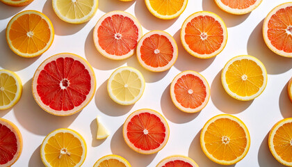 fresh grapefruit and lemon