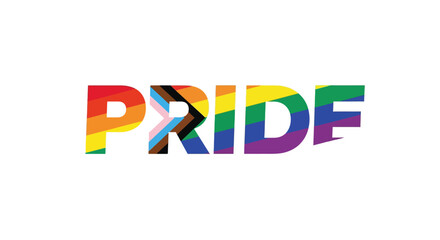 Colorful Pride Wordmark Celebrating LGBTQ Community and Diversity.