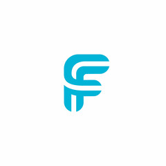  letter F logotype. Striped application icon design template. Universal flat  logo design