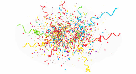 Colorful Confetti and Streamers Bursting with Joy and Celebration.