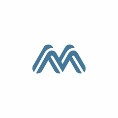 Letter M logo  template. Abstract flat icon symbol logotype in minimal style