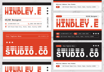 Orange And Black Business Card