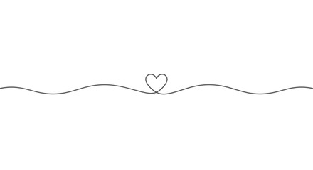 Simple Continuous Line Heart Symbolizing Love and Connection.