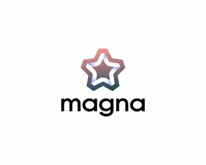 Abstract star logo concept. Universal gradient sign logotype on white background. Vector illustration