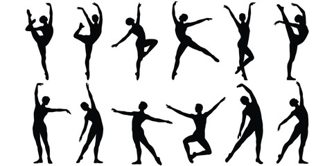 Fototapeta premium Happy and success men silhouettes vector design.Group of people jumping.