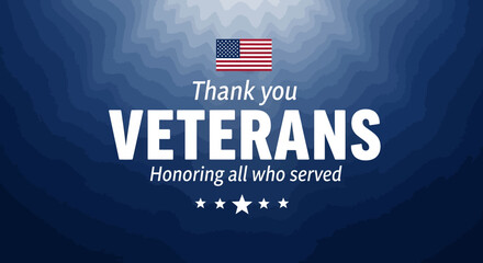 Patriotic Veterans Day Tribute with American Flag and Gratitude Message.