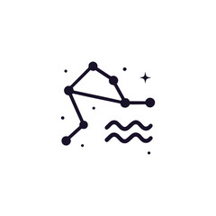 Aquarius zodiac symbol silhouette vector logo in abstract minimal style, generative ai