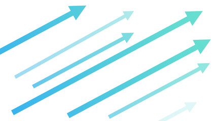 Blue gradient upward arrows on transparent background, modern progress and direction concept
