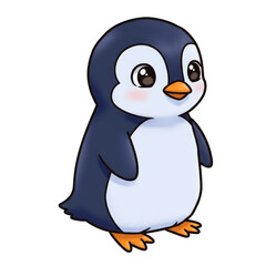 Obraz premium Cute Cartoon Penguin Illustration of Animal Character Baby Bird