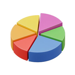 Obraz premium Colorful Pie Chart 3D Illustration Diagram Graph with Segments
