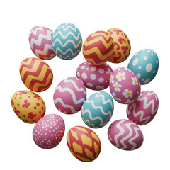 Colorful Easter Eggs Decoration Holiday Background 3d Illustration Render