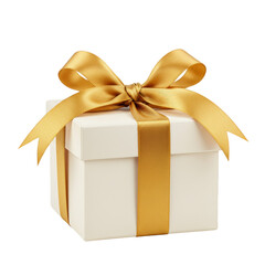 Obraz premium Gift Box with Golden Bow and Ribbon Celebration Present