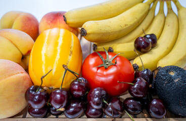 Fresh organic fruits for cooking salad. diet and healthy food.
