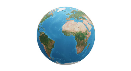 Fototapeta premium Detailed Earth Globe Planet World Continents Illustration Transparent