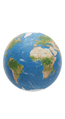 Fototapeta premium Detailed Earth Globe Planet with Continents Oceans Isolated Illustration