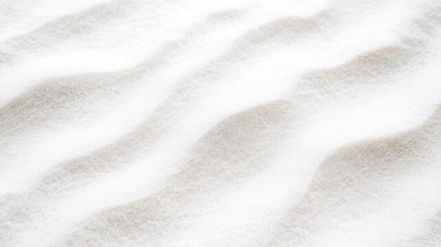 Smooth waves of pristine white sand create a serene textured background, perfect for evoking tranquility and summer vibes - Powered by Adobe