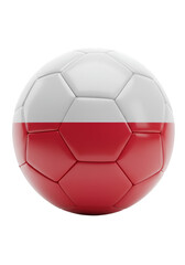Obraz premium 3D Rendering Soccer Ball with Poland Flag Transparent Background
