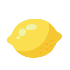Fototapeta premium A simple, vector illustration of a bright yellow lemon fruit, isolated on white.