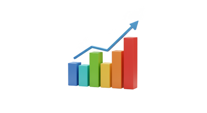 Growth Chart Arrow Business Success 3d Illustration Transparent - Powered by Adobe
