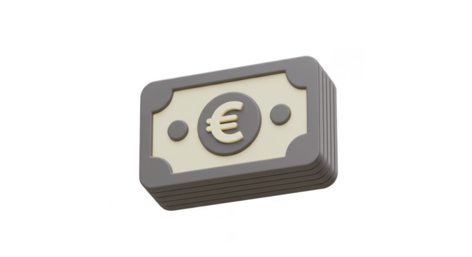 Euro Currency Money Stack Cash Finance Investment 3D Render PNG - Powered by Adobe