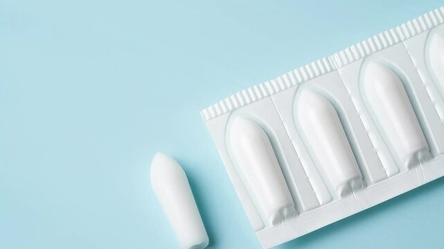 suppositories medicine on blue table
