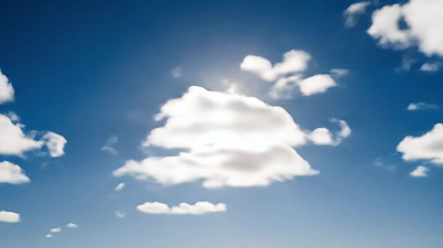 Clear blue sky with blinding sunlight