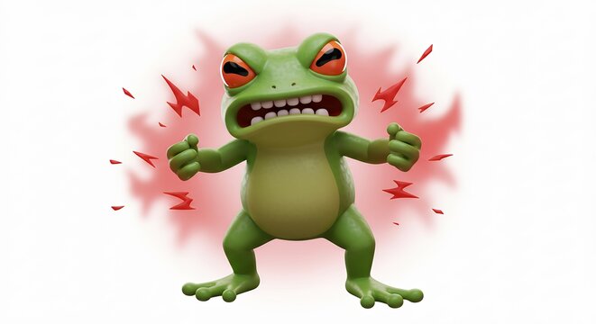Angry cartoon frog illustration