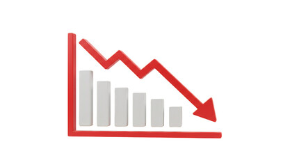 Financial Loss Diagram Business Arrow with Transparent Background Illustration