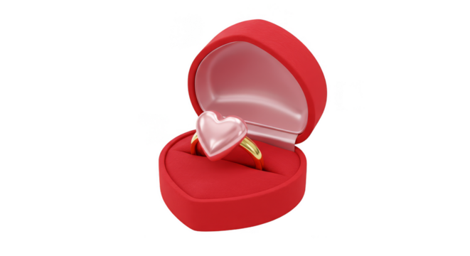 Heart Ring in a Red Box A Symbol of Love Engagement