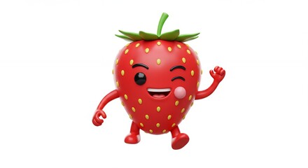 Cartoon strawberry character illustration
