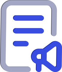 Obraz premium Conceptual icon representing public relations or announcement with text and megaphone elements isolated on transparent background