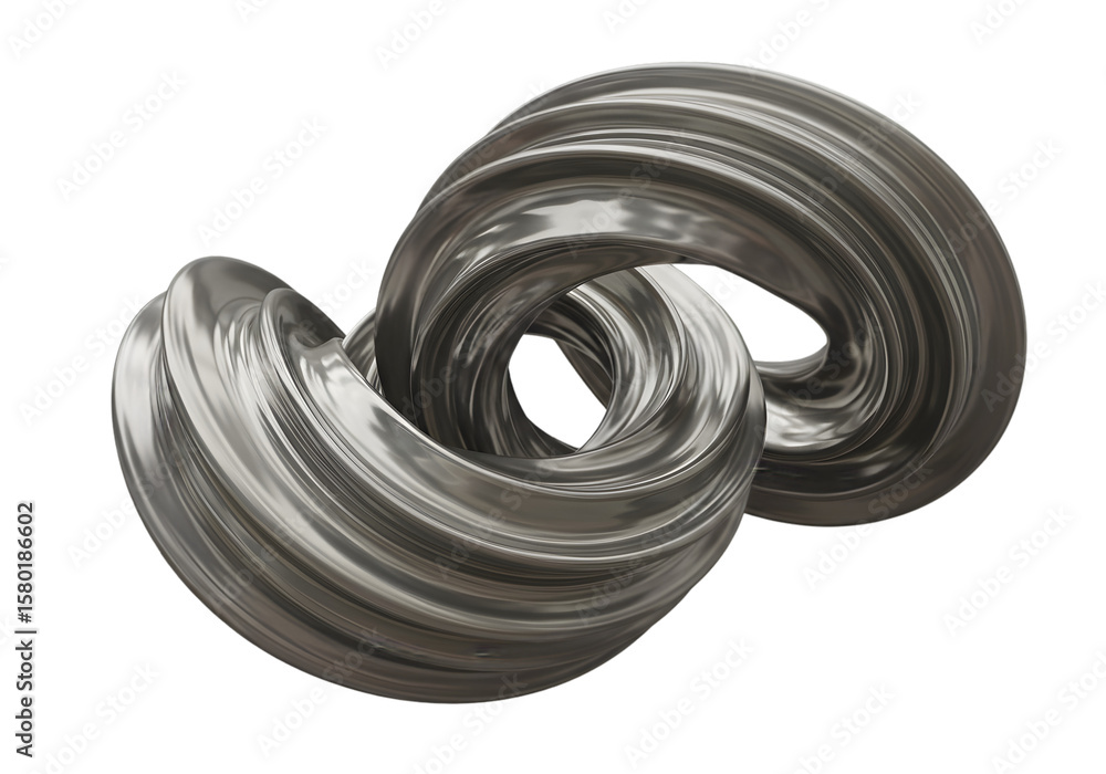 Poster abstract 3d curve metal shape shiny design element texture illustration