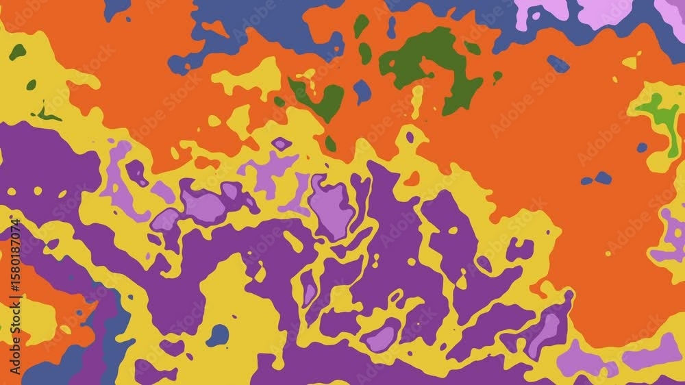 Poster dynamic abstract fluid shapes with vibrant colors - swirling psychedelic organic patterns in seamles