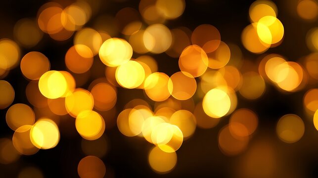 Abstract golden yellow bokeh lights for festive Christmas background