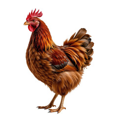 Fototapeta premium Colorful Feathered Rooster Standing Proudly on Display in Nature