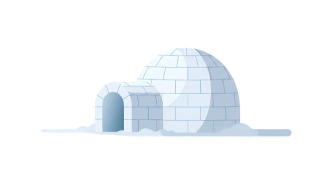 Illustration of an Igloo in Snowy Arctic Winter White House