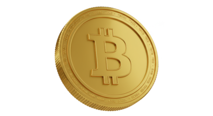 Golden Bitcoin Cryptocurrency Investment Finance 3D Graphic Transparent