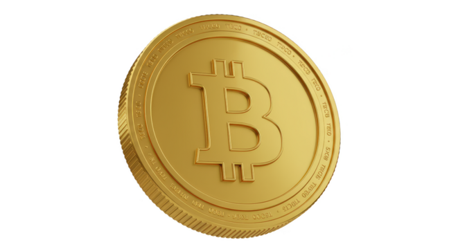 Golden Bitcoin Cryptocurrency Investment Finance 3D Graphic Transparent