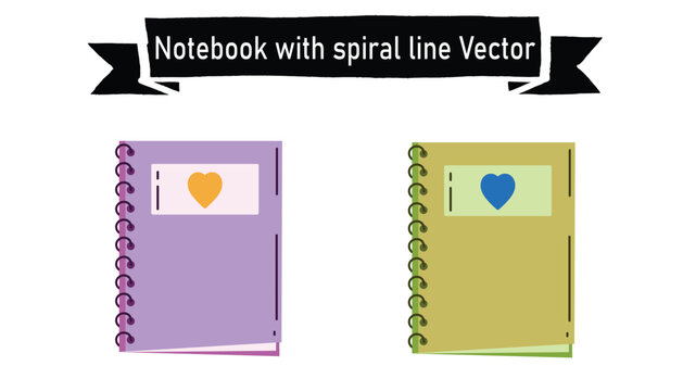 Notebook with spiral line vector 
