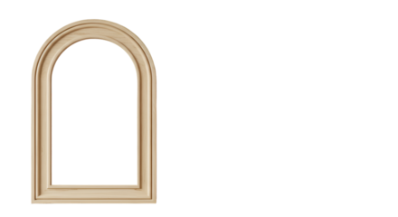 Illustration Golden Arch Frame Antique Style on Transparent Background