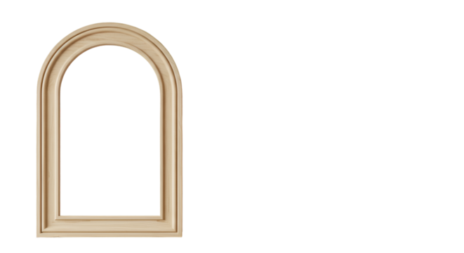 Illustration Golden Arch Frame Antique Style on Transparent Background