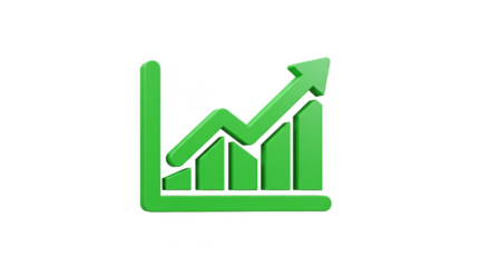 Green Graph Chart Arrow 3D Illustration Shows Business Success Growth
