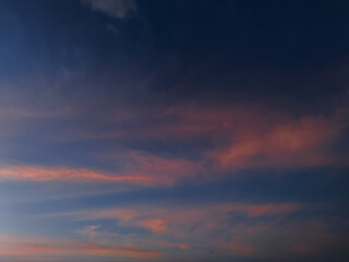 sunset sky view with blue and orange colors