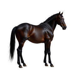 Obraz premium Majestic Brown Horse Standing Confidently on a Transparent background