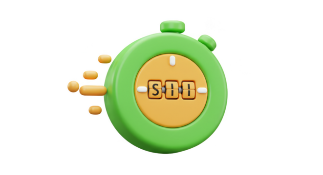 Green Timer Illustration Fast Deadline Countdown Measure Time Urgency