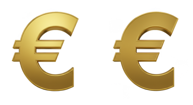 Gold Euro Symbol Currency Finance Wealth Economic PNG Image
